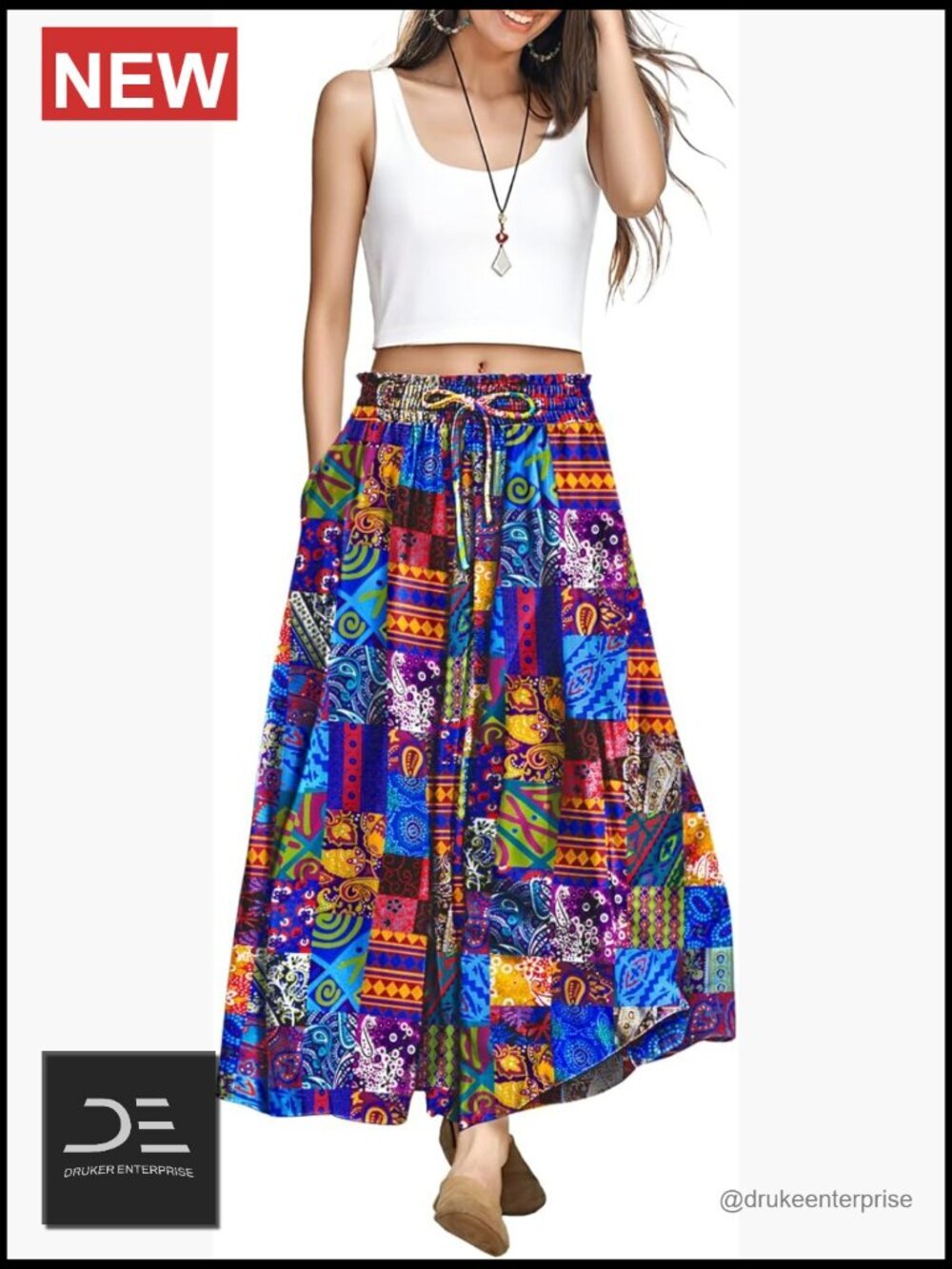 Wide Leg Palazzo Pants High Waisted Flowy Crop Trousers with Pockets
